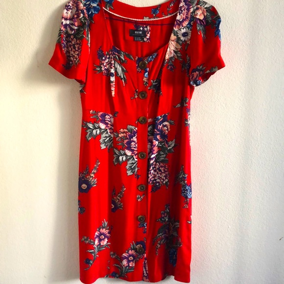 Anthropologie Dresses & Skirts - Anthropologie Red Floral Mini Dress